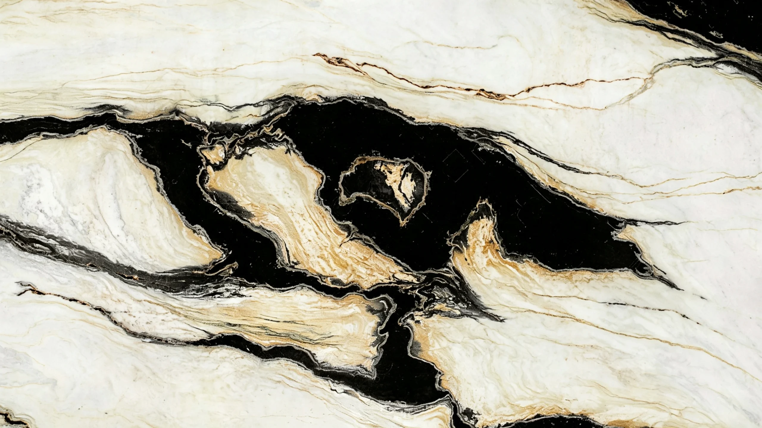 Bianco Nero Oro Marble Stone Character